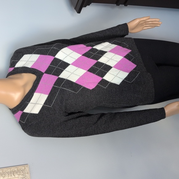 Croft & Barrow Argyle Preppy V-Neck Sweater SZ PXS - Picture 4 of 13